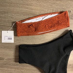 Missguided Swim - Rust Crinkle Bandeau Bikini Top Missguided Swim - Rust Crinkle Bandeau Bikini Top